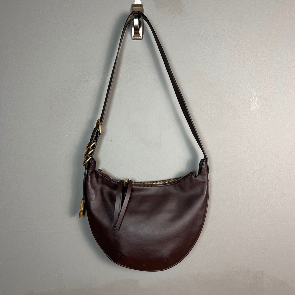 Rag Bone Crossbody Bag Brown Leather Med Spire Minimalist Crescent Clean Girl - Picture 4 of 13